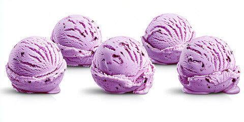 Fototapeta premium Scoops of Lavender Ice Cream Array Dessert Delights Purple Frozen Treat Sweet Refreshment Delicious