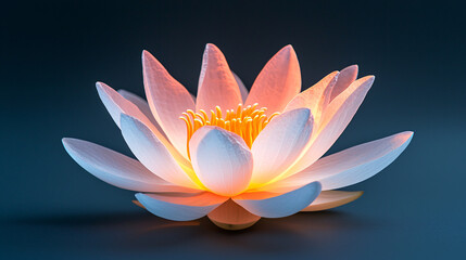 Serene Lotus Blossom Elegance Radiating Warmth and Grace on a Softly Lit Canvas of Peaceful Darkness