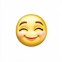 Fototapeta premium Smiling Face with Smiling Eyes Emoji Expression of Happiness Yellow Circular Icon Design