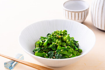 菜の花の辛子醤油和え