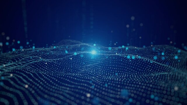digital waves abstract blue background