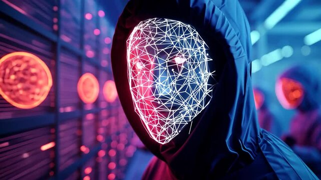 Futuristic scientists working with data