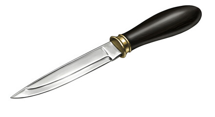 Obraz premium Vintage Hunting Knife with Wooden Handle and Shiny Metal Blade