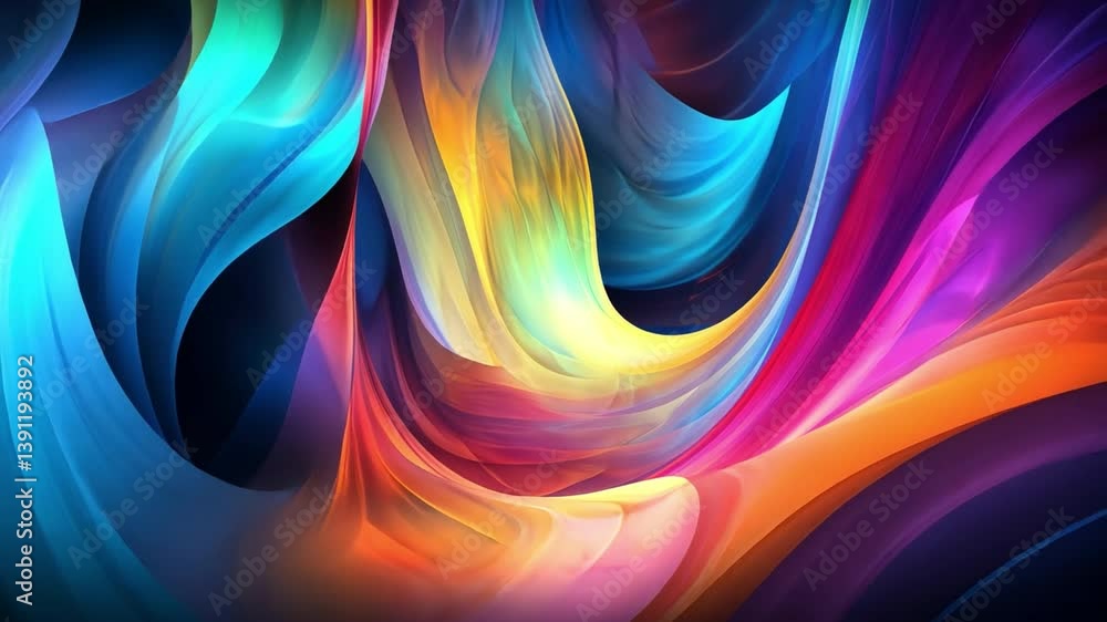 Poster abstract color symphony: a mesmerizing display of vibrant colors swirling together in a captivating 
