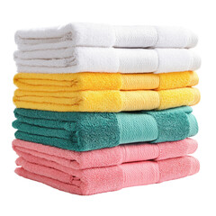 Folded Towels Stack on transparent background