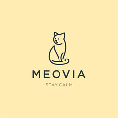 Minimalist Sitting Cat Line Art Logo – A peaceful sitting cat, clean and elegant design.