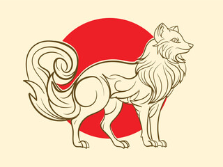 fox illustration with japanese style for kaijune event