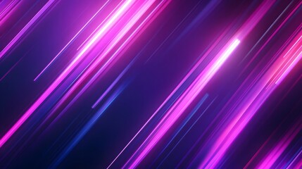Fototapeta premium Abstract glowing lines of purple and pink illuminating a dark space