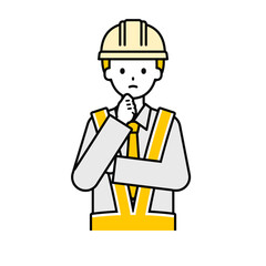 上半身のポーズ_シンプルな交通誘導員の男性10