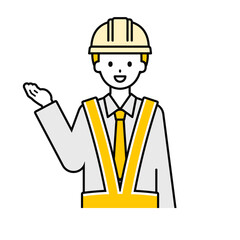 上半身のポーズ_シンプルな交通誘導員の男性17