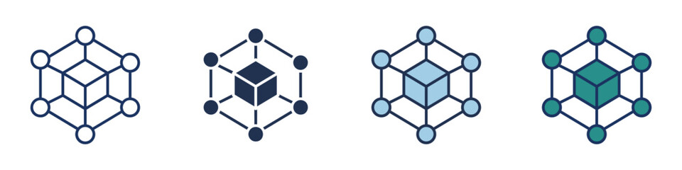 Blockchain Icons Collection – Multiple Vector Styles Included