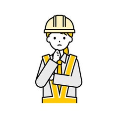 上半身のポーズ_シンプルな交通誘導員の女性10