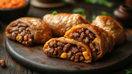 Delicious savory pastries filled with seasoned ground beef and corn.