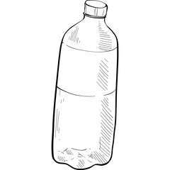 plastic bottle handdrawn illustration