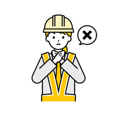 上半身のポーズ_シンプルな交通誘導員の女性14