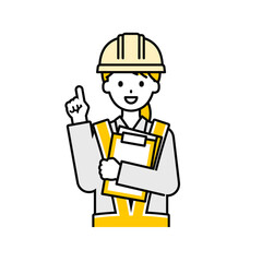 上半身のポーズ_シンプルな交通誘導員の女性16