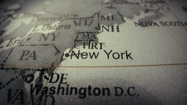 Map of USA, New York