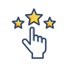 Hand Pressing Star Rating Icon Design