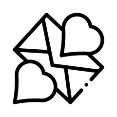 envelope heart line icon
