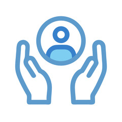 Obraz premium Hands Holding User Avatar Icon Design