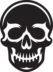 Obraz premium black human skull vector illustration, human skull silhouette vector, human skull logo vector, vector illustration