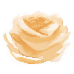Golden peony flower transparent png watercolor sticker