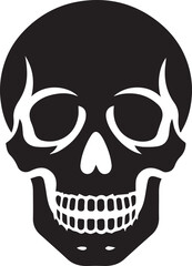 Obraz premium black human skull vector illustration, human skull silhouette vector, human skull logo vector, vector illustration