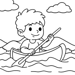 Kids Summer Activity Coloring Page