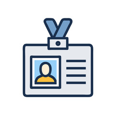 ID Badge with Photo Icon Design