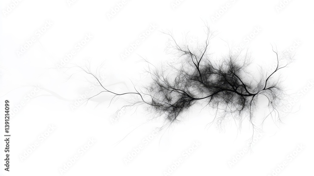 Aufkleber abstract black branching structure on white background for design