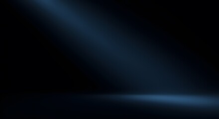 Obraz premium gradient shadows, Diagonal light beam crossing dark background dramatic effect for black friday advertisement, minimalist abstract, moody ambiance, deep black and blue tones, mysterious glow,