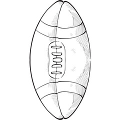 rugby ball handdrawn illustration
