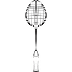 badminton racket handdrawn illustration