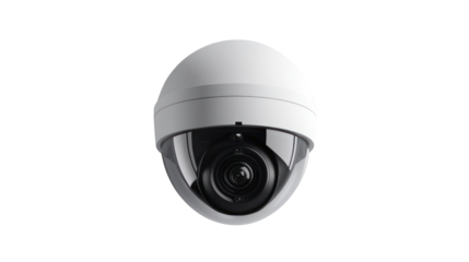 Security camera cutout background household items home office setup minimalist straight-on view safety concept