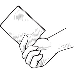 yellow card handdrawn illustration