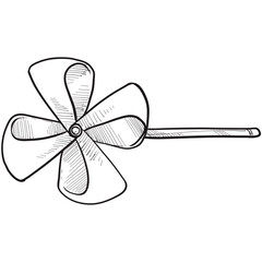 windmill toy handdrawn illustration