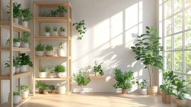 Indoor plant care tips bright sunny room decorative greenery tranquil home environment natural light wellness concept