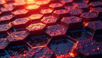 Obraz premium Intricate tessellation of hexagons forming a honeycomb structure, abstract, texture