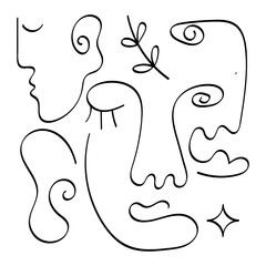 Abstract One Line Face