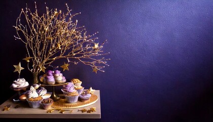 Fototapeta premium おいしそうなカップケーキ、パーティーディスプレー