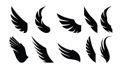wings icon collection vector design