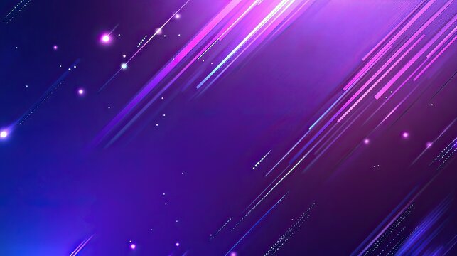 Digital Stream Abstract Purple Background with Light Streaks and Particles