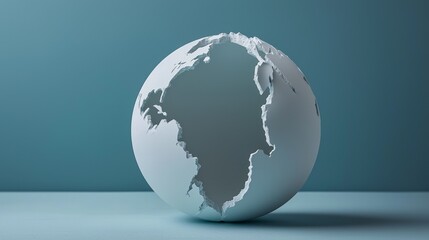 Obraz premium A minimalist globe design symbolizing environmental awareness and climate change.