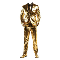 Shiny gold suit isolated on transparent background