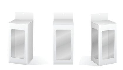 Set of Super Realistic White Box Mockup illustration Design isolated 