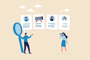 Redundant job, layoff staff or reduce head count, fired employee or worker, losing job from economic recession, dismiss or picking redundant staff concept, businessman HR choose redundancy employee.