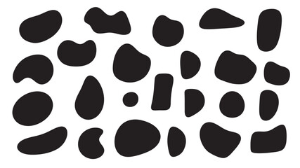 abstract blob shape images in bohemian style, monochrome