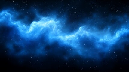 Fototapeta premium Blue nebula cosmic clouds in space.