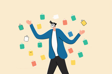 Frustrated or overwhelmed from multitasking, work overload too many tasks, busy overworked, appointment or tired exhausted concept, frustrated businessman working with chaotic sticky notes.