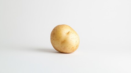 Fototapeta premium Fresh Isolated Potato on White Background with Natural Texture